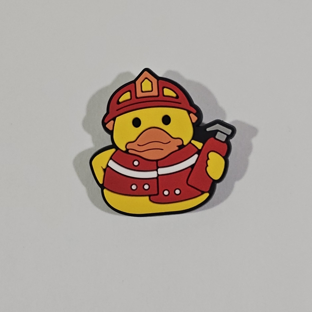 Firefighter Duck Shoe Charm Croc Charms Clog